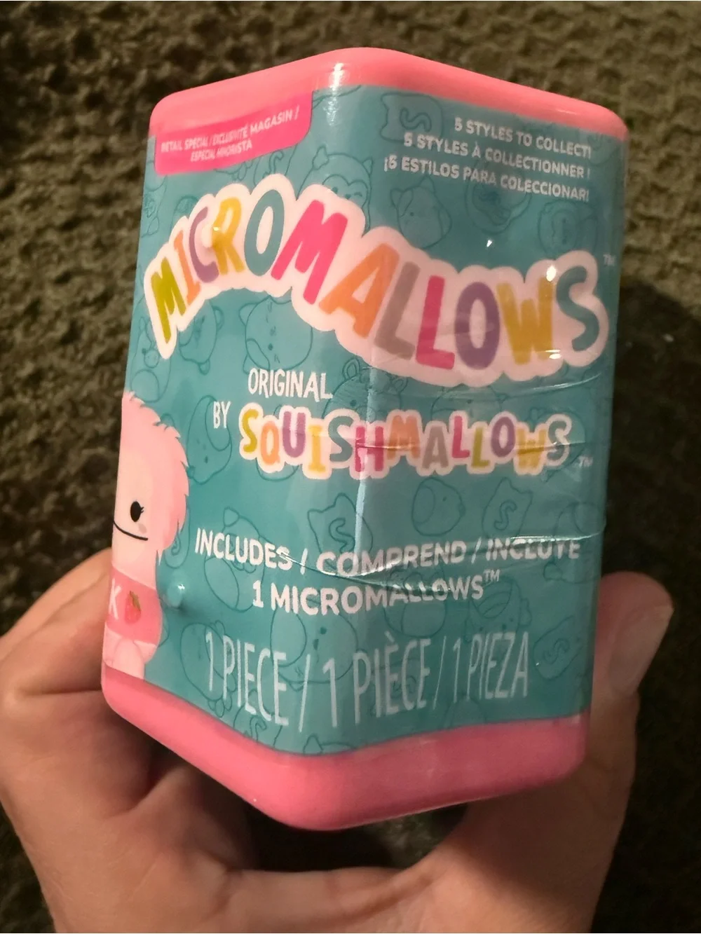 Squishmallows Micromallows Kids Bath Toy - Pink & Teal Packaging